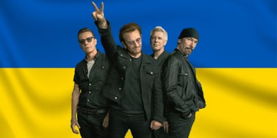 u2 shows solidarity with ukraine and president zelenskyy